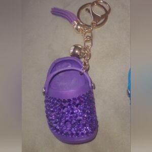 Purple Rhinestone Shoe Keychain